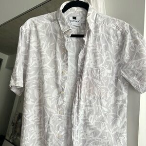 Topman Hawaiian shirt in grey white men’s medium